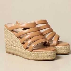 Stuart Weitzman Tan Espadrille Wedges Sz 8.5 ECU